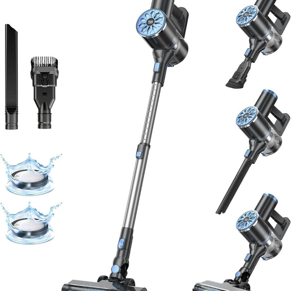 Cordless Vacuum Cleaner with Self-Standing, LED Screen Stick Vacuum Cleaners for